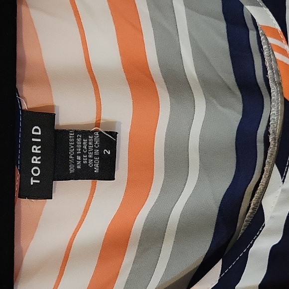 Torrid Orange and Black Asymmetrical Tank Top Relaxed Fit - Picture 3 of 9